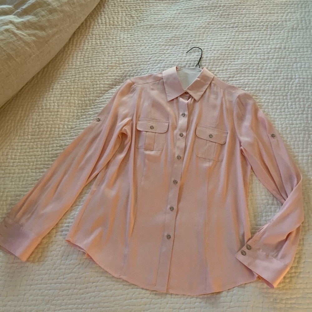 Black House White Market Pink Long Sleeve Blouse Size 4